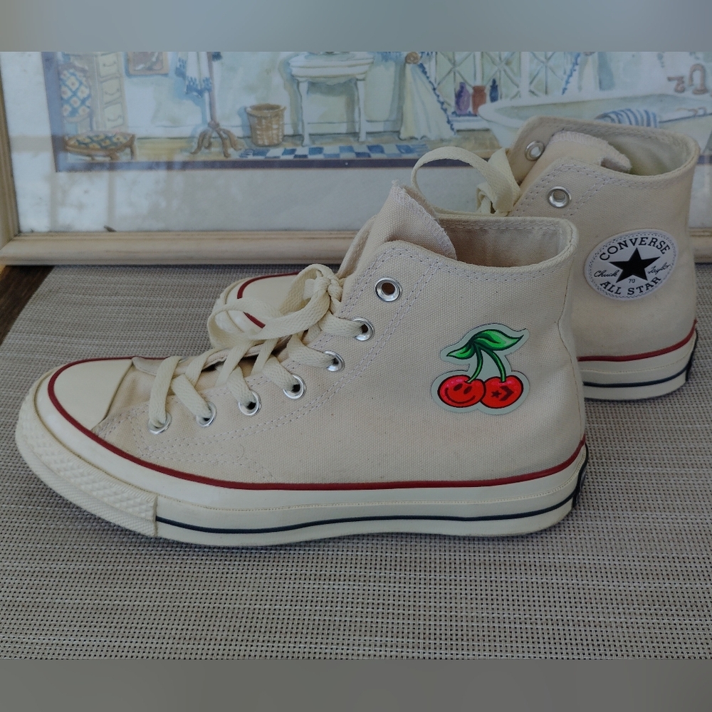 Unisex Converse Custom "Chuck 70 By You" Parchment Canvas Sneakers. M 5.5/W 7.5.